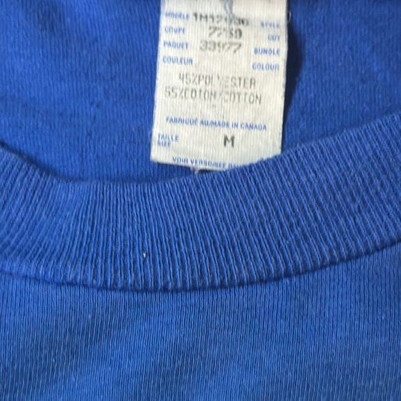 Vintage 1991 Blue Jay Striped Logo Tee single stitch - Blue and Multicolor - Picture 4 of 7